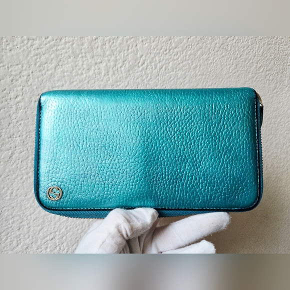 Gucci Teal Leather Wallet - Picture 4 of 16